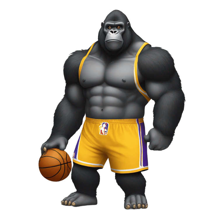 genmoji: Big moke the gorilla as an NBA player