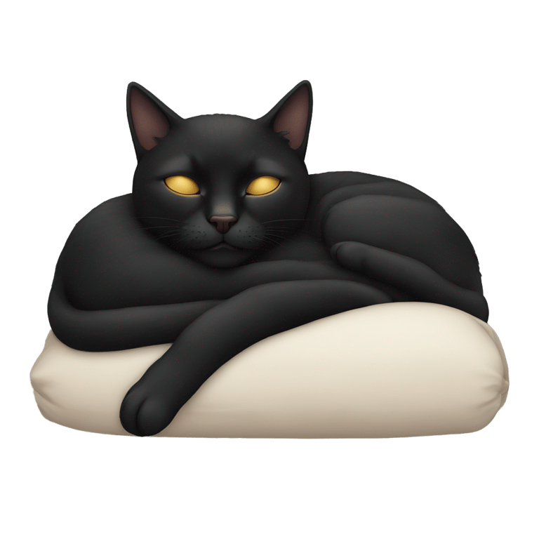 genmoji: black cat sleeping