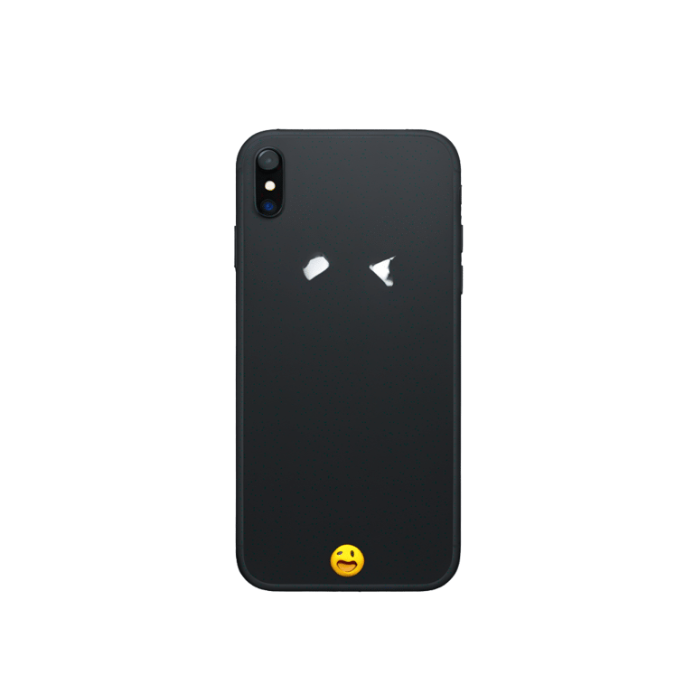 genmoji: A black Iphone 16 switched off at the front