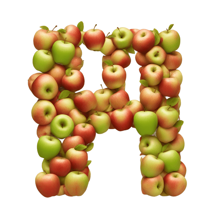 genmoji: letter a made out of apples