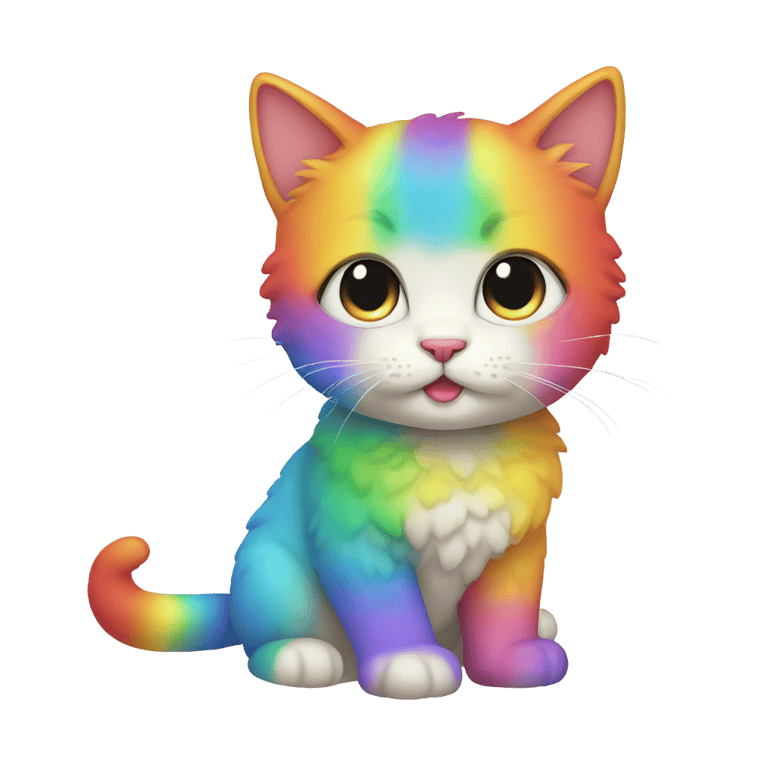 genmoji: rainbow  cute cat