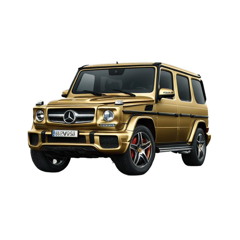 genmoji: Back side , realistic gold, Mercedes classe G AMG