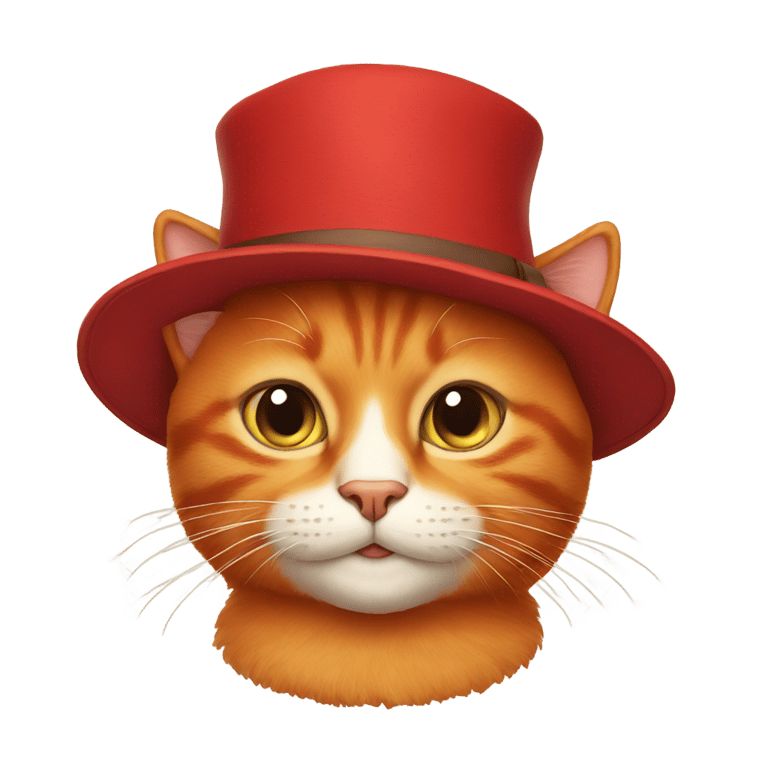 genmoji: Red cat with a hat