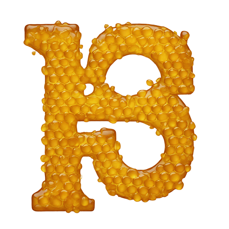 genmoji: Letter h made out of honey