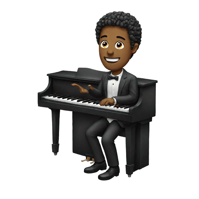 genmoji : Un homme jouant du piano