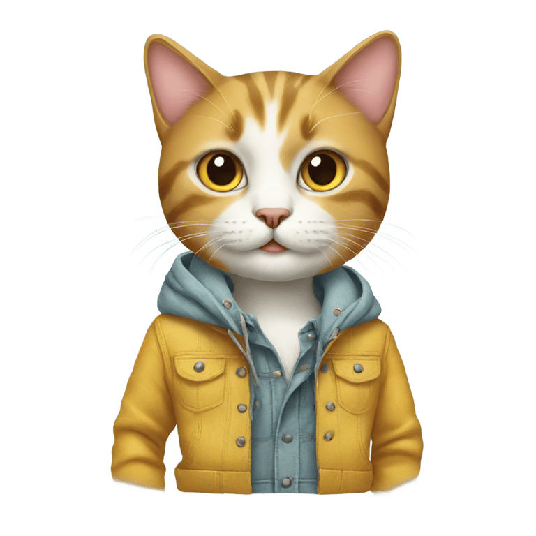 genmoji: cat wearing clothes