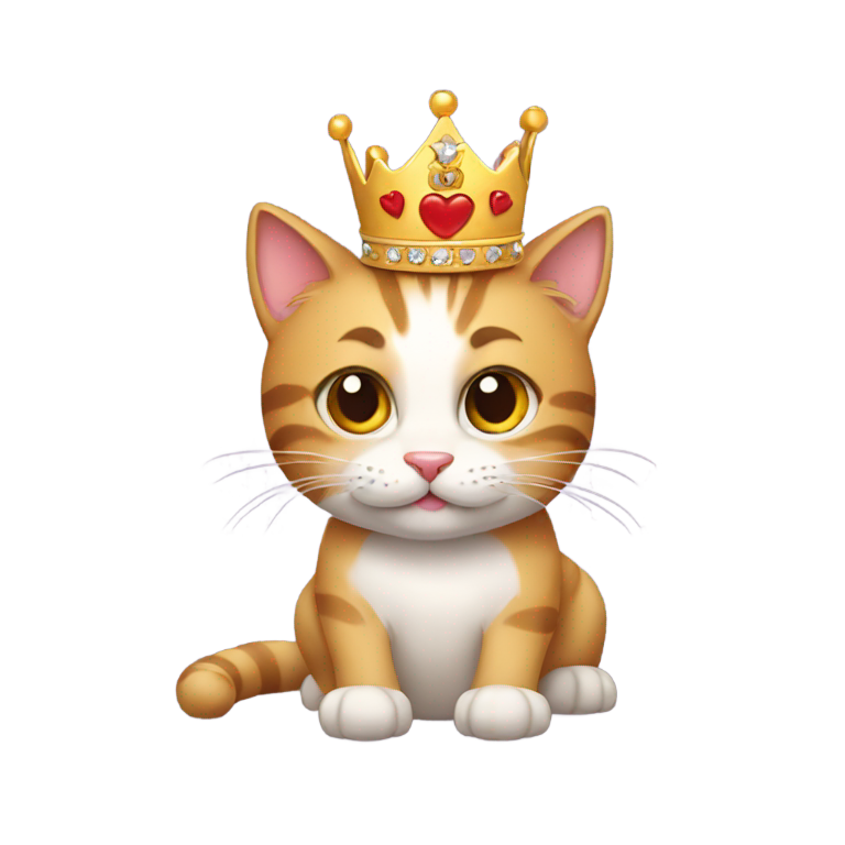 genmoji: Cat with crown with heart