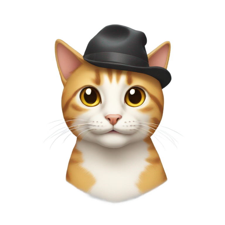 絵文字：帽子をかぶった猫