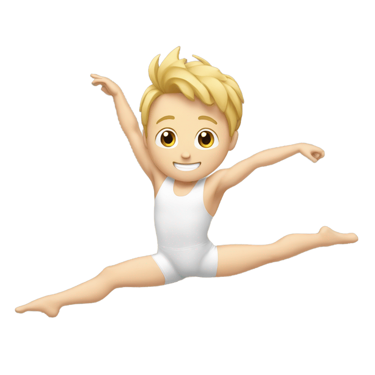 genmoji: white man doing gymnastics