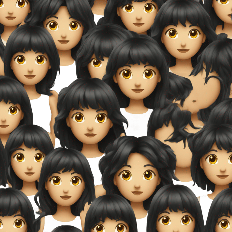 genmoji: Girl with black hair and bangs