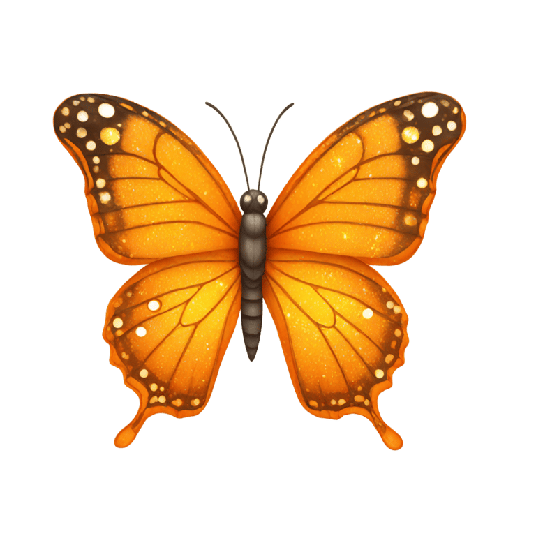 genmoji : sparkling orange butterfly