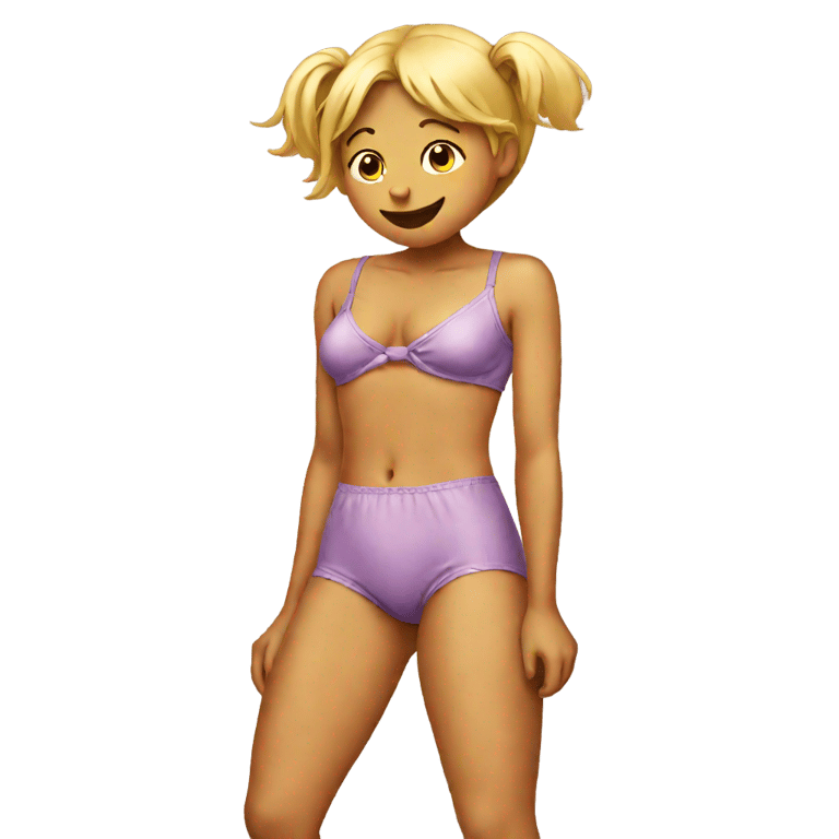 genmoji : Fille en position de levrette en culotte