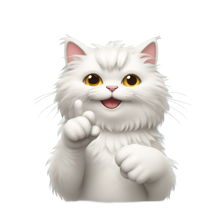 genmoji : fluffy cat with middle finger