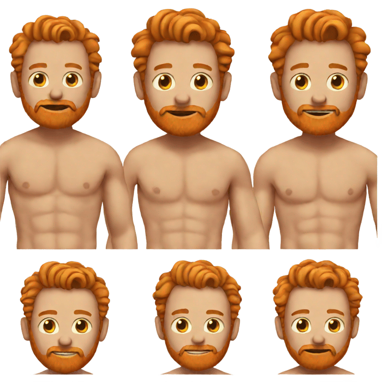 genmoji: shirtless ginger guy wearing only leather straps and no clothes