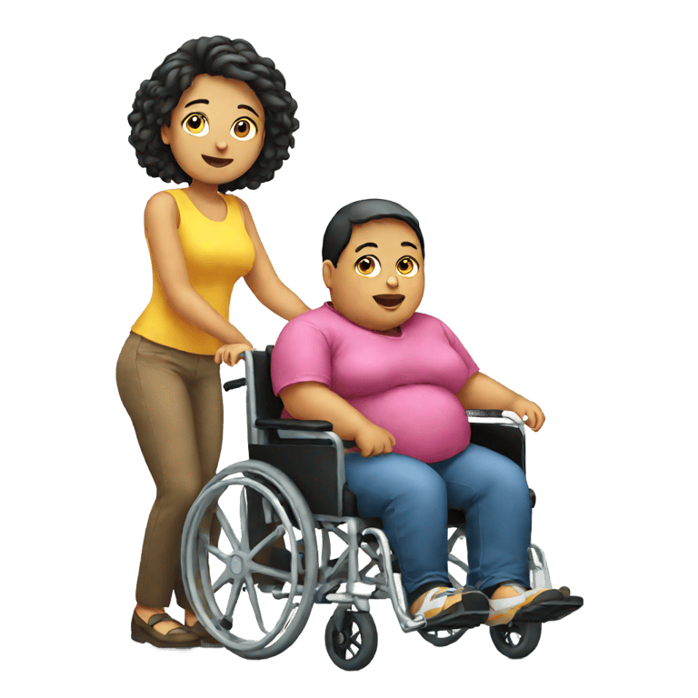 genmoji: overweight girl wheelchair