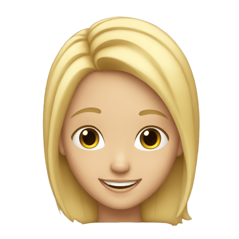 genmoji: Smiling Girl With Blonde Hair