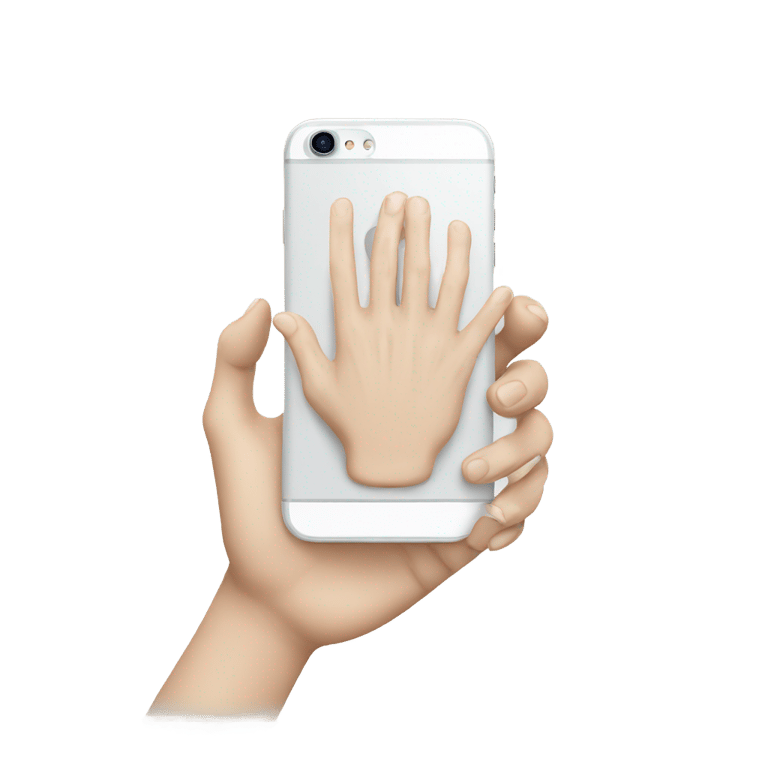 genmoji : One white hand having an Iphone into