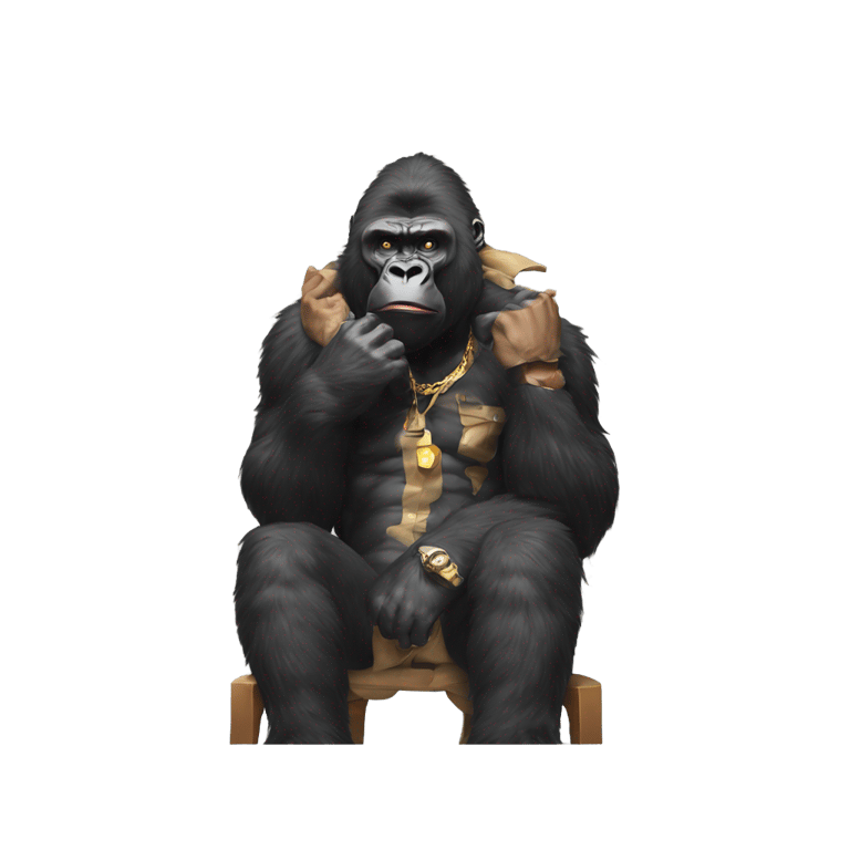 genmoji: Big moke gorilla with travis scott