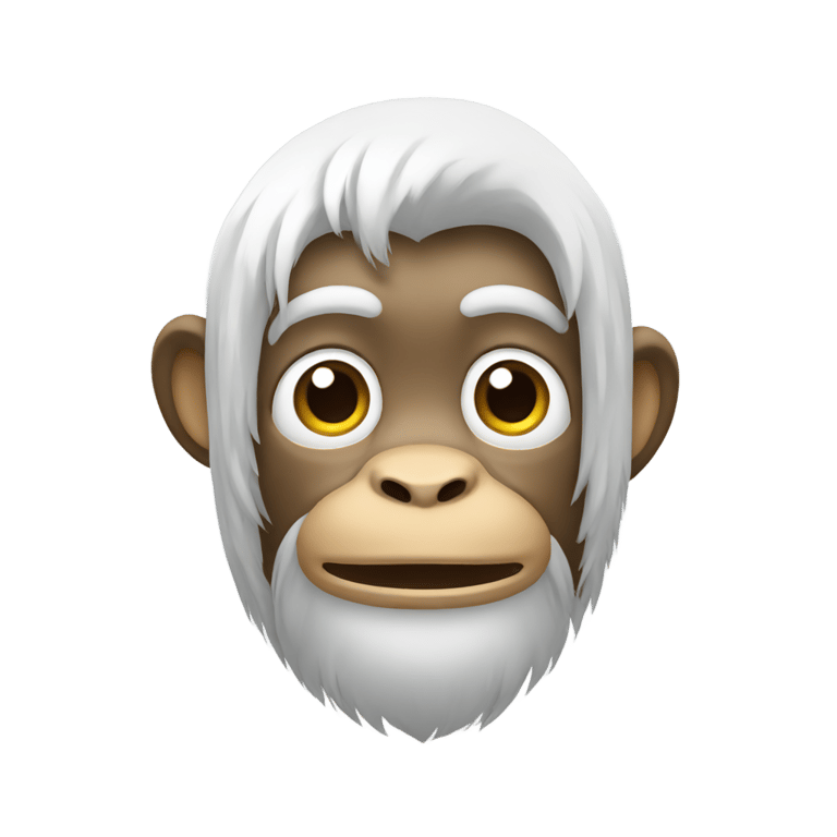 genmoji: Monkey with a white toupee