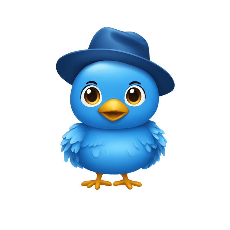 genmoji: A face blue chick blue with hat