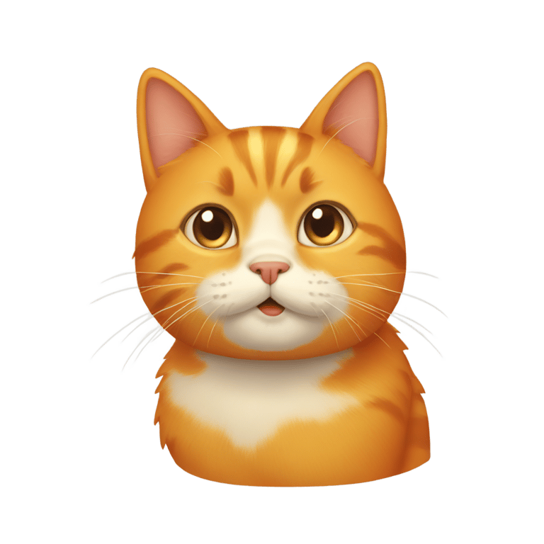 genmoji: a derpy orange cat