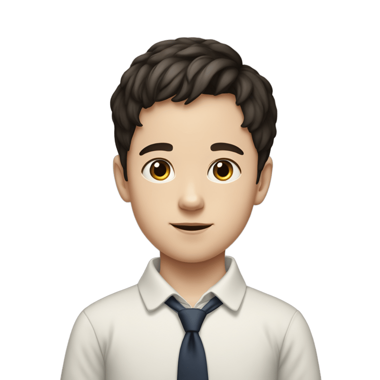 genmoji: Tall British child not wearing tie, wearing sweatshirt, blackish brown hair, white skin, name is Harvey (put name in big letters above child)