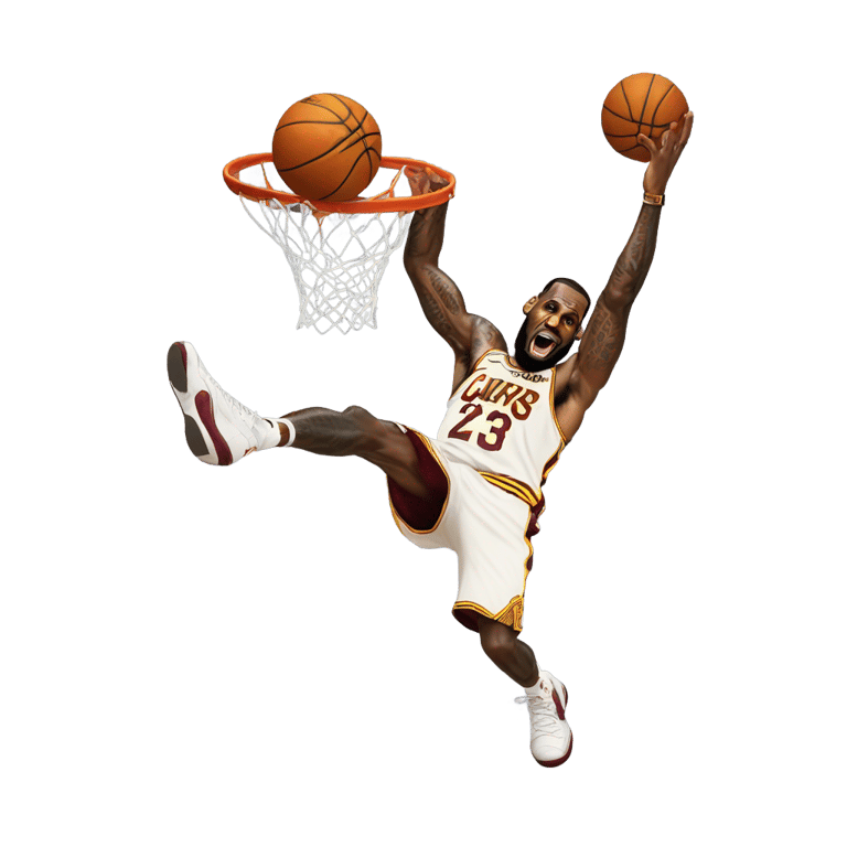 genmoji: LeBron James dunking on victor wembenyama