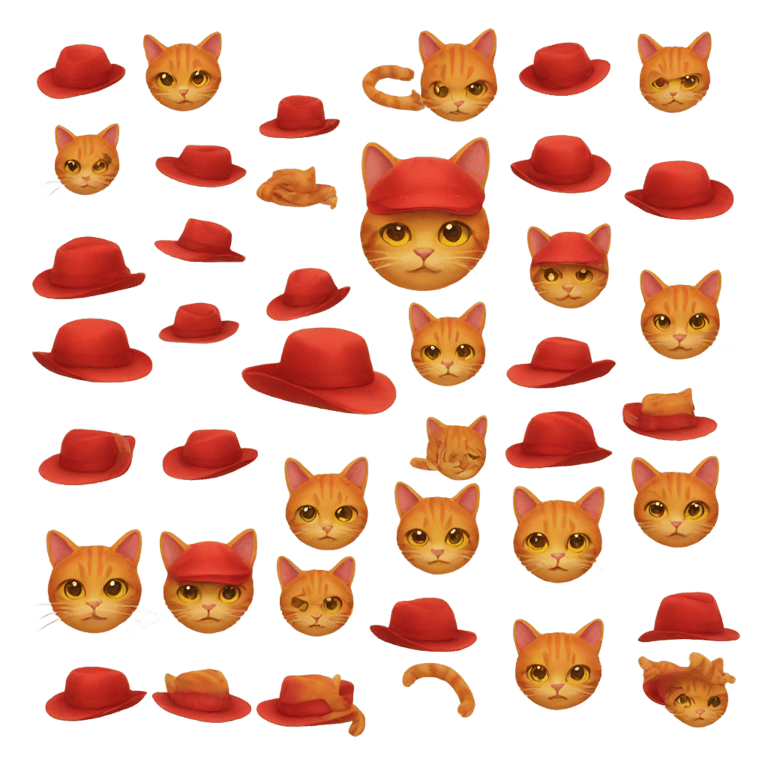 genmoji: red cat hat