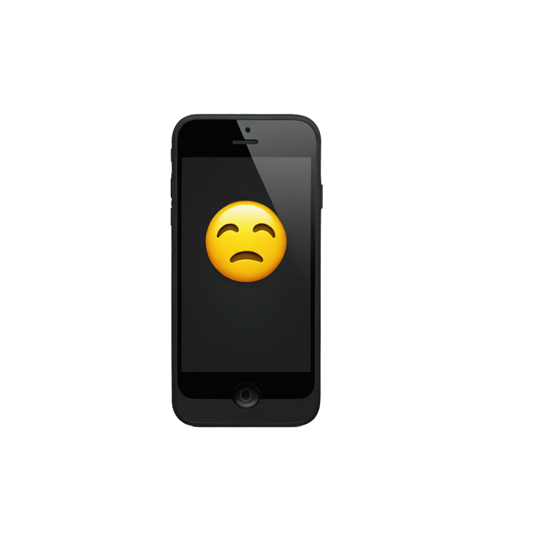 genmoji: A black Iphone 16 switched off at the front