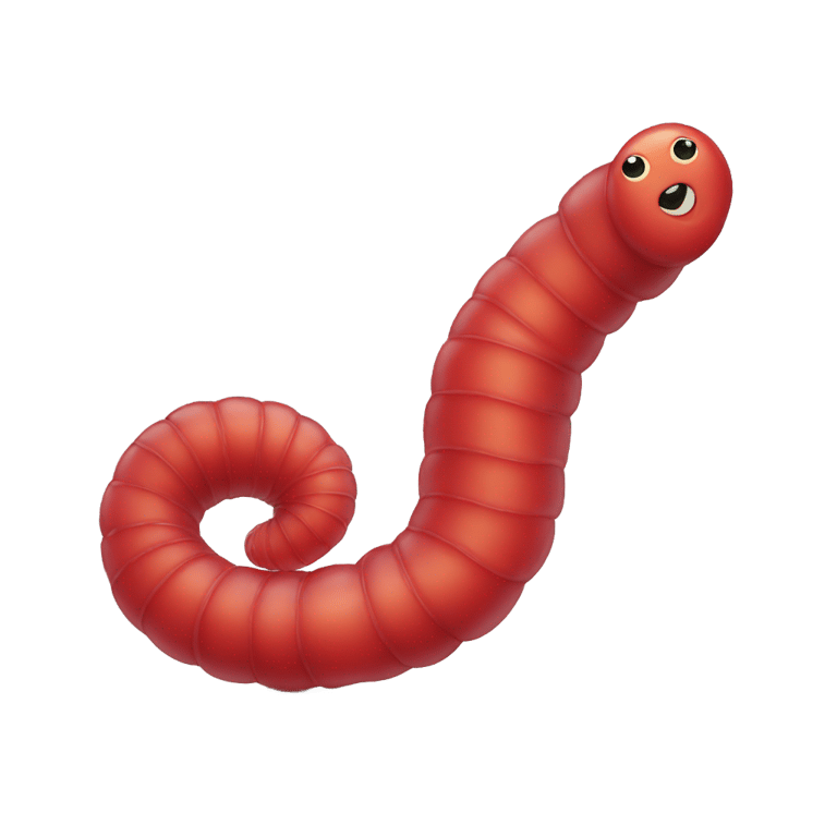 genmoji: A red singular normal gummy worm