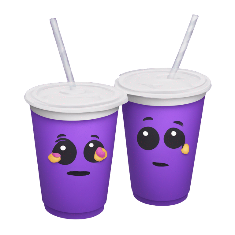 genmoji: Purple drink in double styrofoam cups