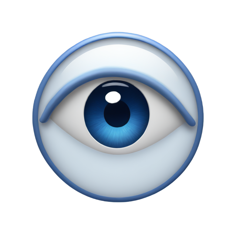 genmoji: outline of a navy blue eye sketch