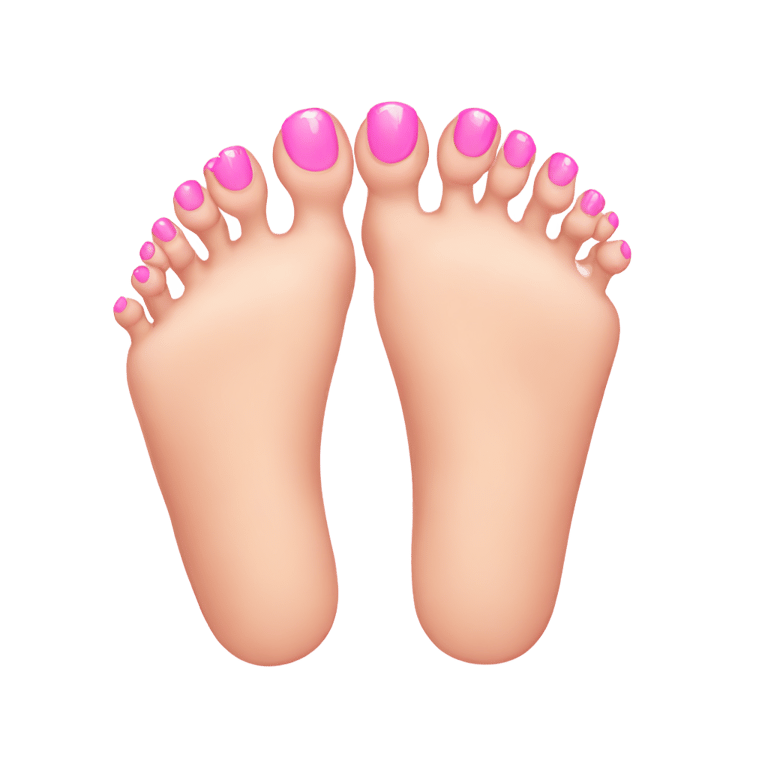 genmoji: Baby feet with pink toenails cute