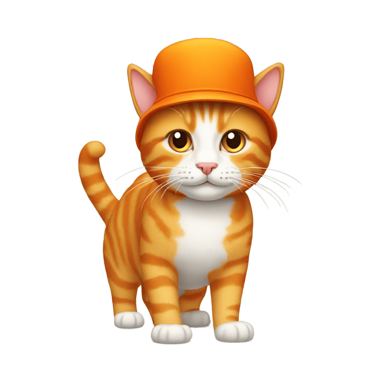 genmoji: ginger cat with orange hat