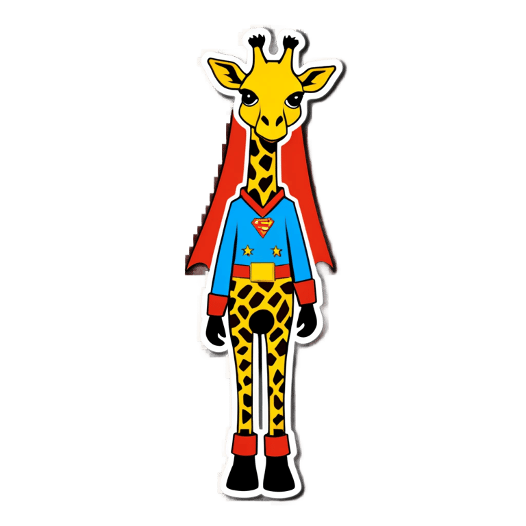 genmoji : Girafe en costume de super-héros