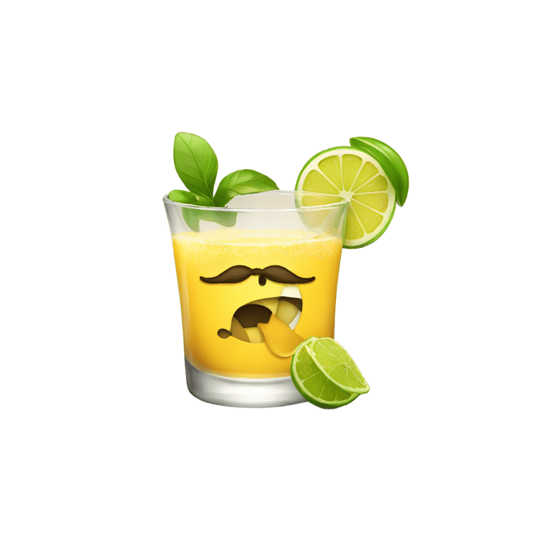 genmoji: Smiling emoji with moustache and tequila