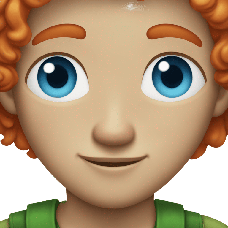 genmoji: Blue eye boy with short red hair and has Leprechaun clothes