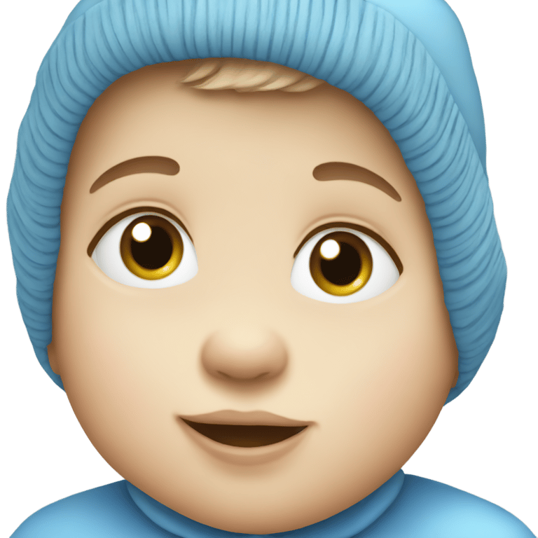 genmoji: baby with a blue hat