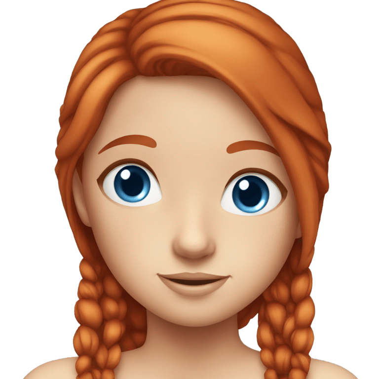 絵文字：Red head girl with blue eyes and freckles