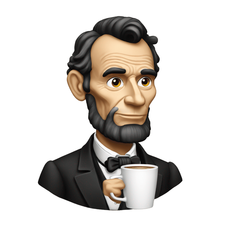 絵文字：Abraham Lincoln, drinking coffee