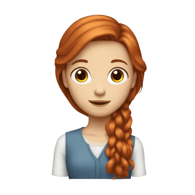 genmoji: Girl with long auburn hair