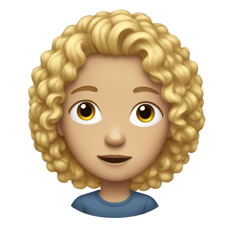 絵文字：teenager with blonde curly hair crying