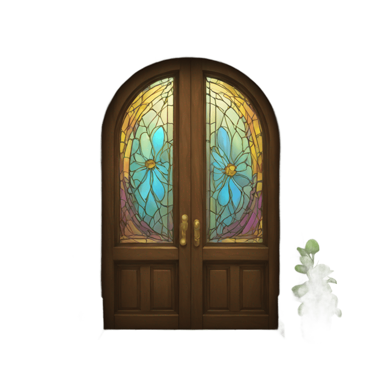 genmoji : door with stained glass