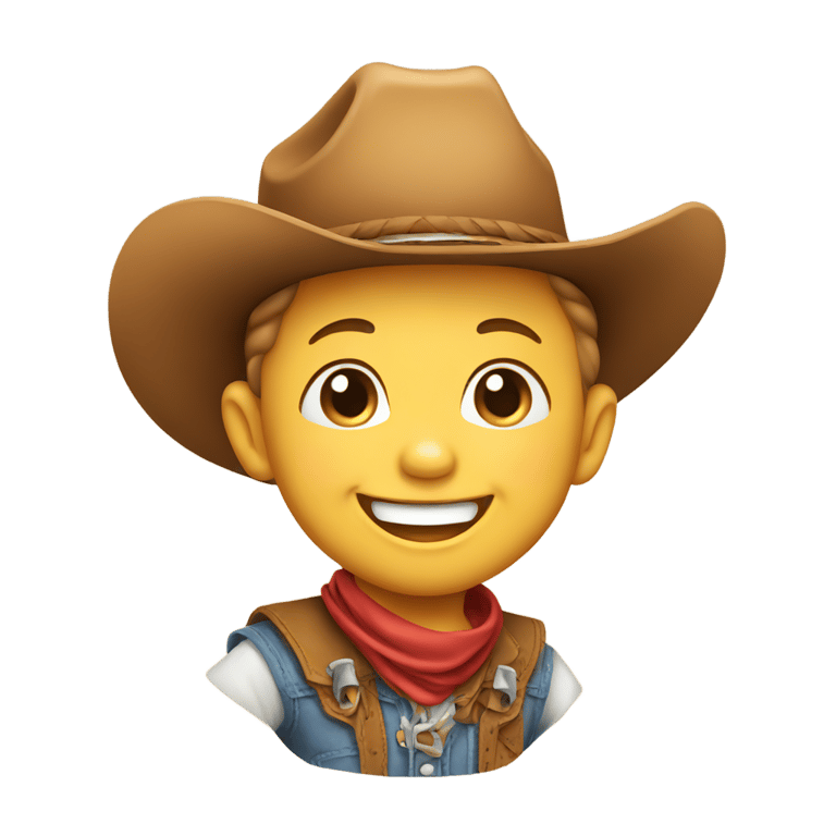 genmoji: Cute, laughing baby, cowboy shot