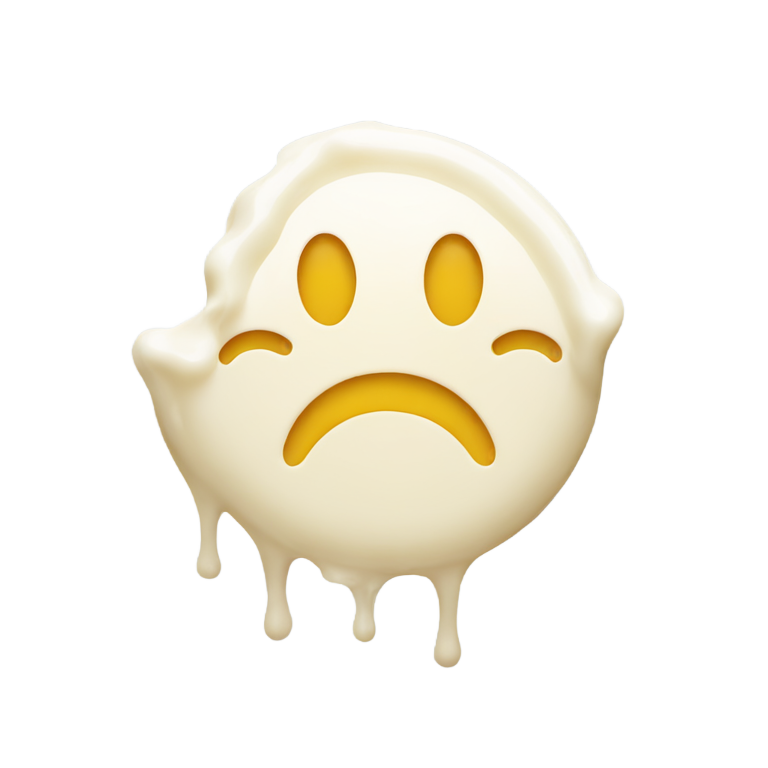 genmoji: Smiley face covered in milk