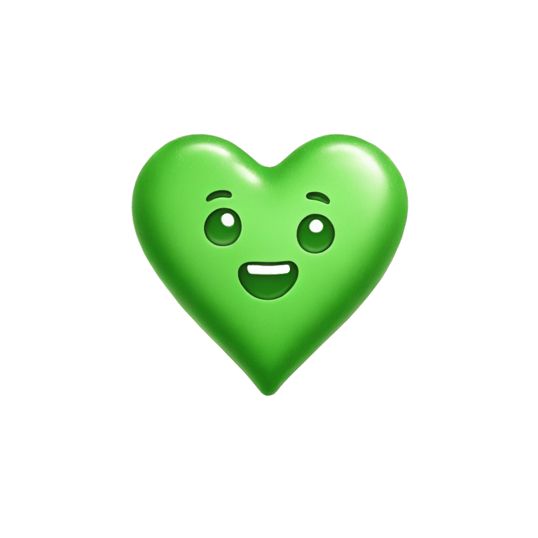 genmoji: A green heart-shaped sugar candy