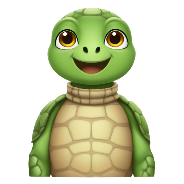 genmoji：A little turtle wearing a turtleneck