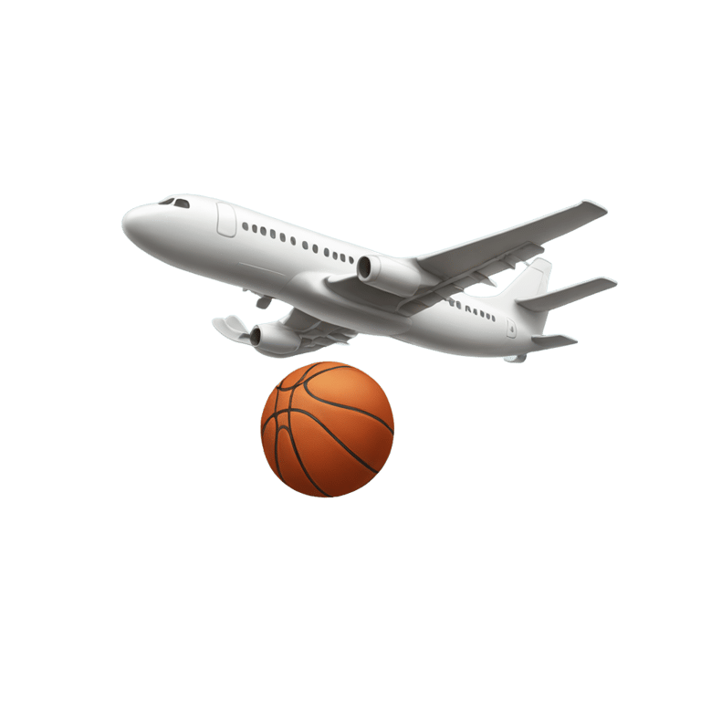 genmoji: airplane playing basketball