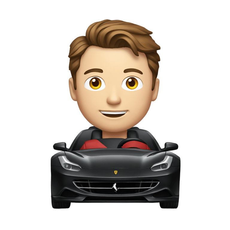 genmoji: Elon Musk Driving Ferrari