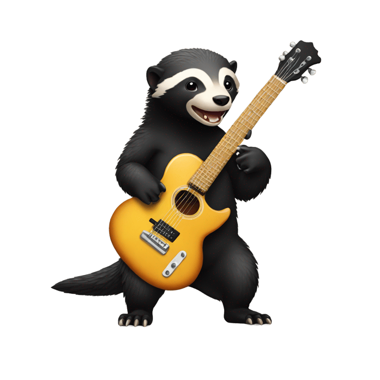 genmoji: a honey badger with a guitar